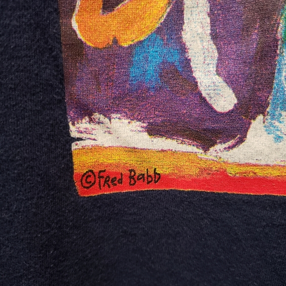 Vintage 90s Fred Babb What Iz Art Spell Out Short Sleeve T-Shirt Men's - sz XL - Picture 3 of 6